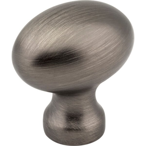 Jeffrey Alexander 1-3/16" Overall Length Brushed Pewter Football Bordeaux Cabinet Knob 3990-BNBDL - main